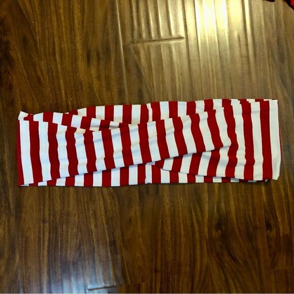 Stripey Candy Cane Santa Infinity Scarf with Red Long Sleeved Size Medium - Picture 6 of 13